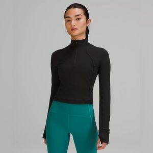 Lululemon its rulu run cropped 1/2 zip